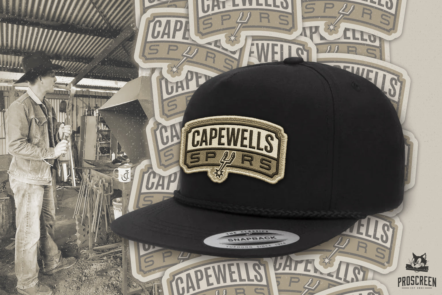 Capewells Spurs Cap- Black
